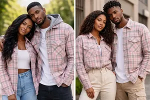 Unisex Oversized Plaid Shirt