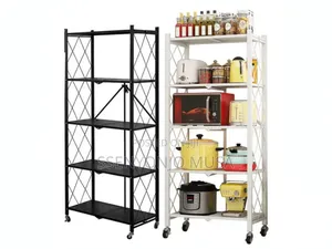 Homemiyn Folding Shelf With Wheels | 4/5 Levels, Heavyduty.