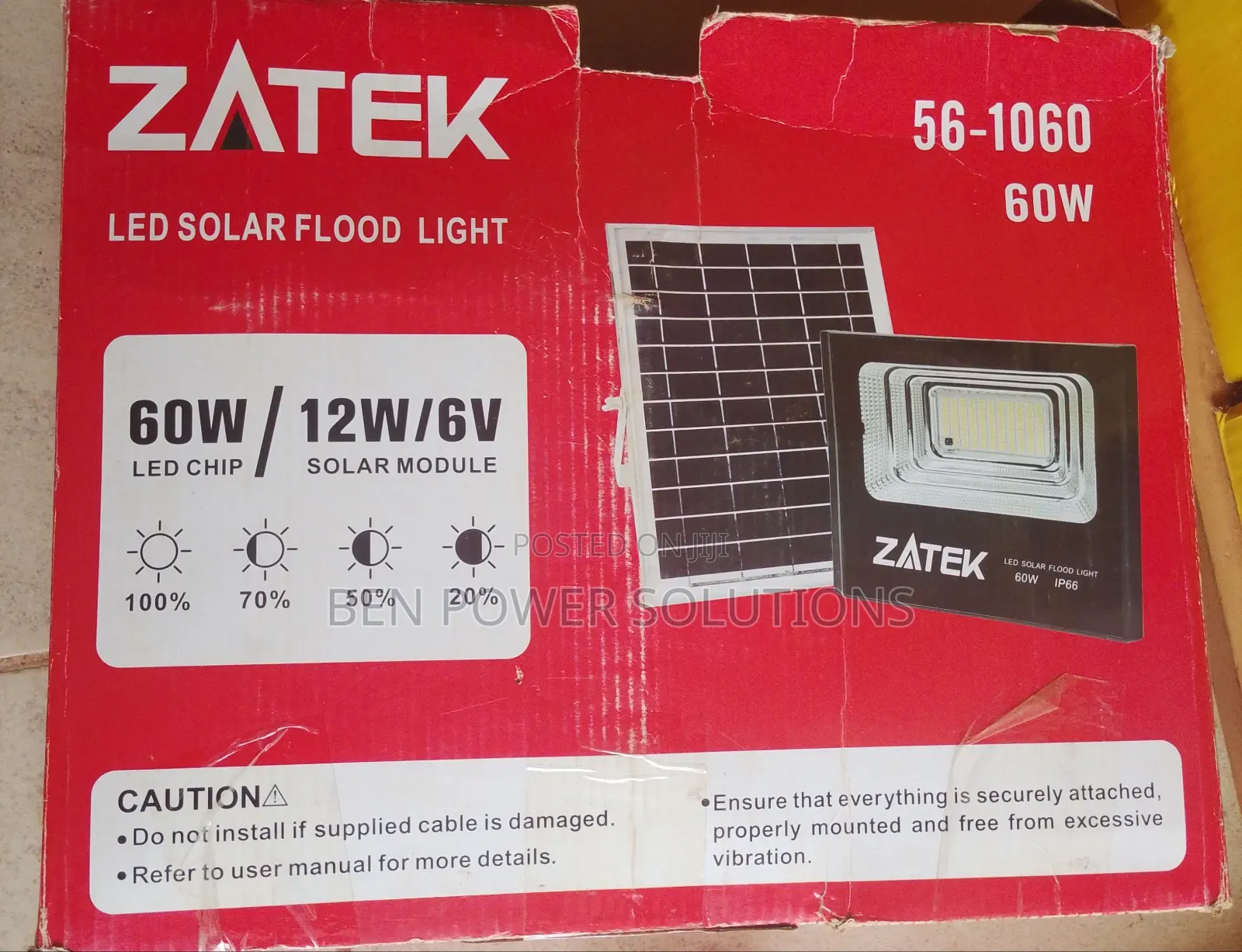 60w Zatek Solar Floodlight