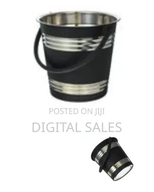 Silver Stainless Steel Ice Bucket.