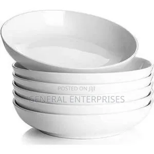 6 PCS White Porcelain Pasta or Salad Bowls