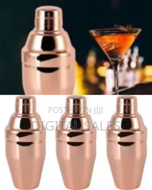 Stainless Steel, Copper-Plated Cobbler Cocktail Shaker.