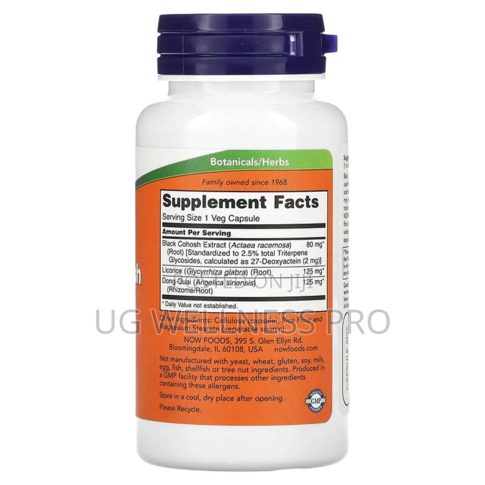 Black Cohosh Root 80 Mg 90 Veg Capsules Menopause Support