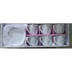 Set of Six White Ceramic Tea