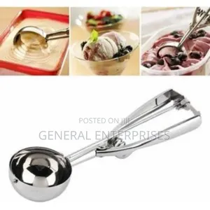Stainless Steel Ice Cream Scoop With a Trigger Release Mechanism.