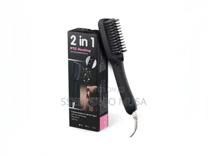 Ionic Hair Straightener Brush 2 in 1 PTC Heating