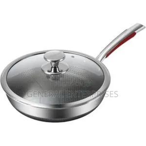 28cm Non-Stick 316l Stainless Steel Deep Fry Pan With a Glass Lid.