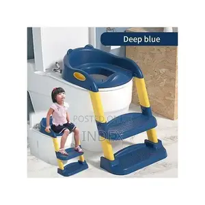 Kids Toilet Trainer With Non-Slip Cushioned Ladder - Color May Vary