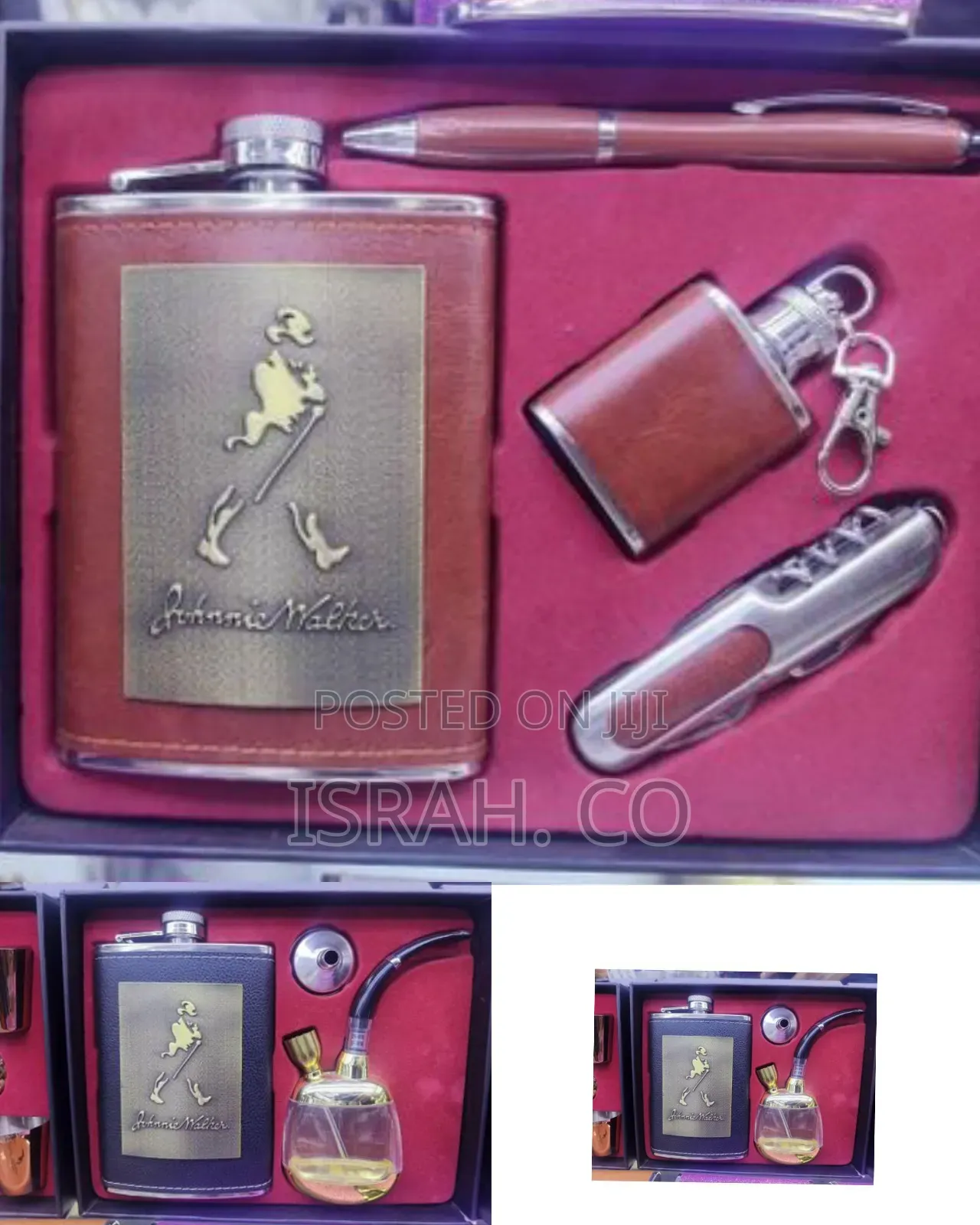 Premium Hip Flask and Smoking Accessory Gift Set