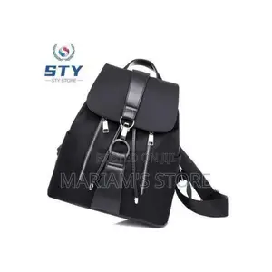 Ladies Backpack Bags Women Black Rucksack Oxford Cloth Bag - Black