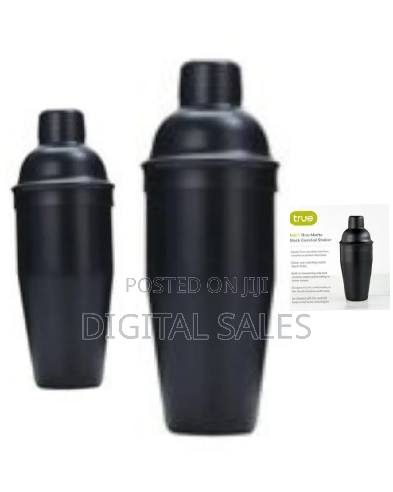 Ash 18 Oz Matte Black Cocktail Shaker.