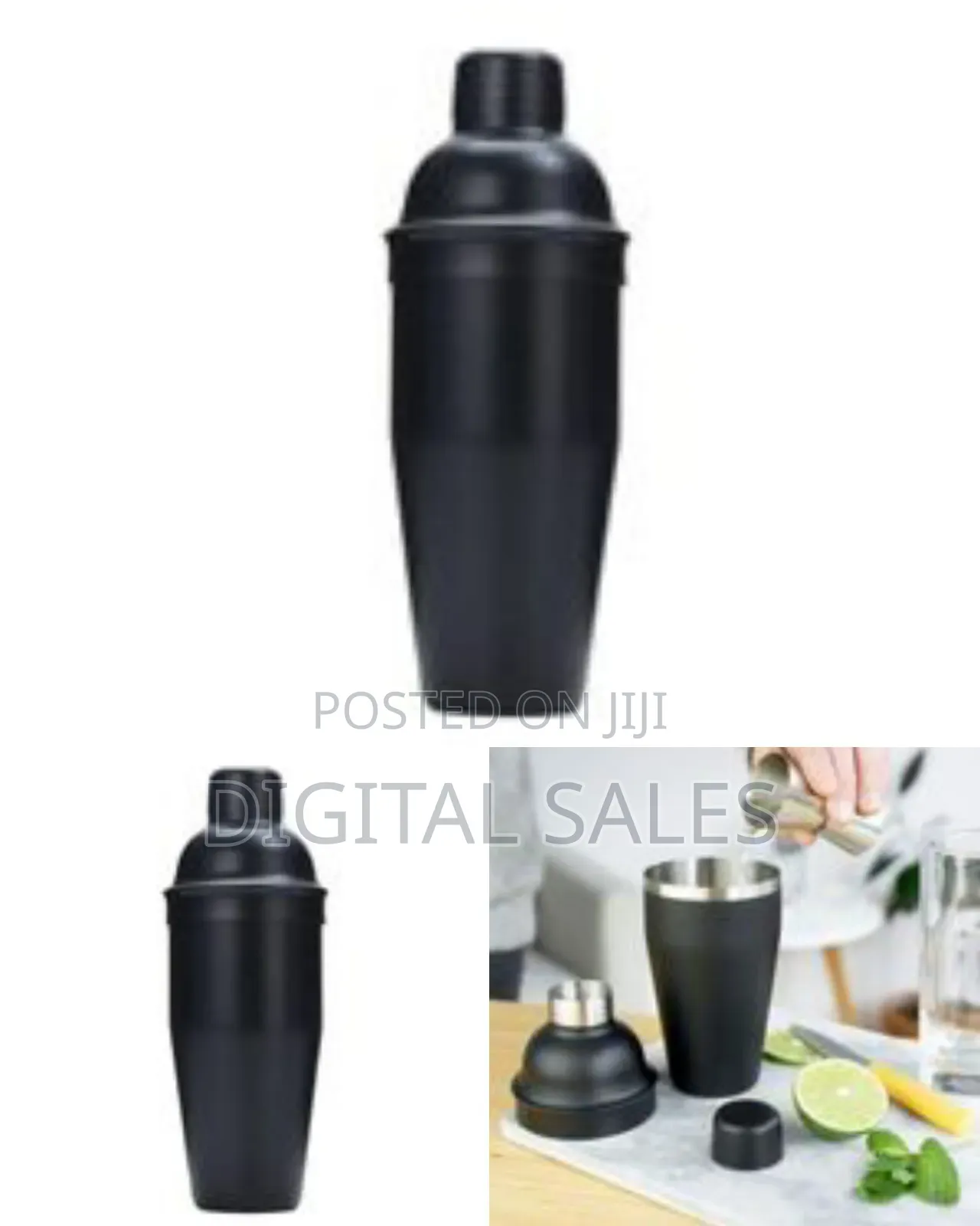 Ash 18 Oz Matte Black Cocktail Shaker.