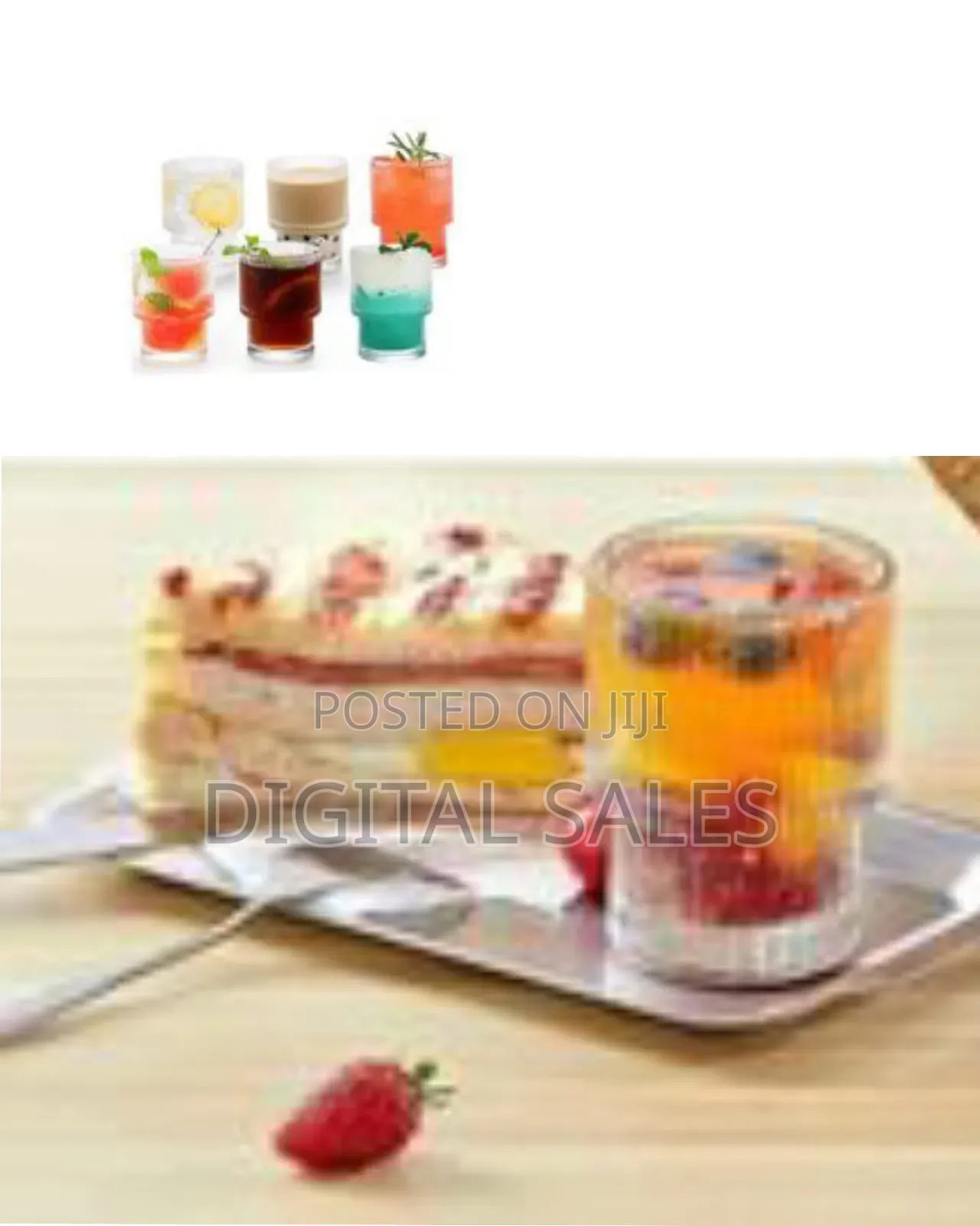 Set of 6 Elegant Ribbed Glass