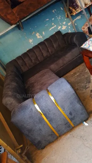 Golden Strips Green Mini L Sofa Set