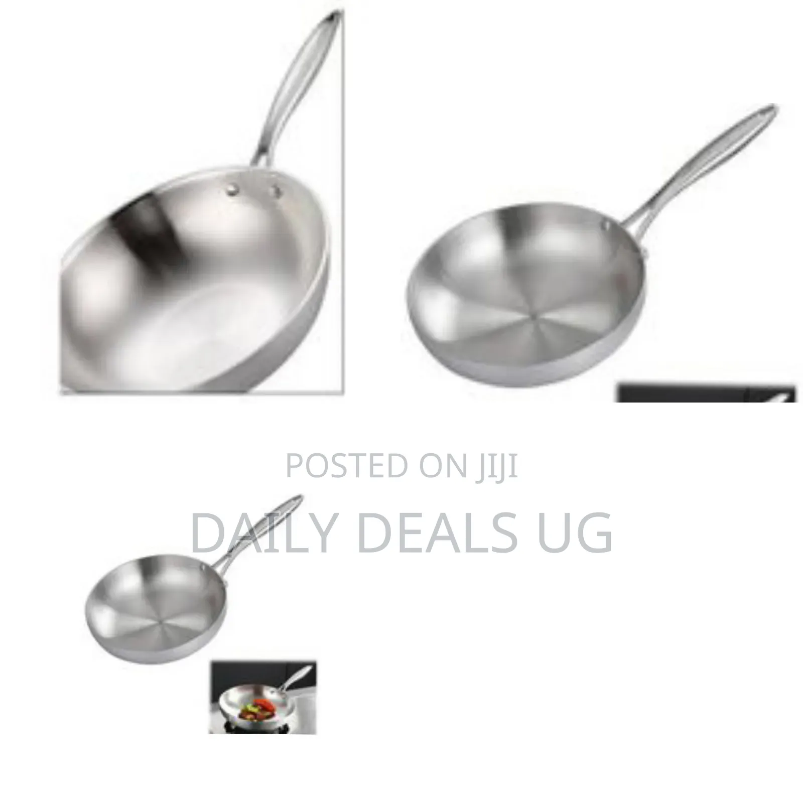 Tri-Ply Stainless Steel Wok Pan