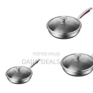 Stainless Steel Non-Stick Honeycomb Frying Pan With a Glass Lid