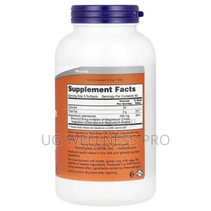 Now Foods, Magnesium Citrate, 180 Softgels (133 Mg Per Softgel)