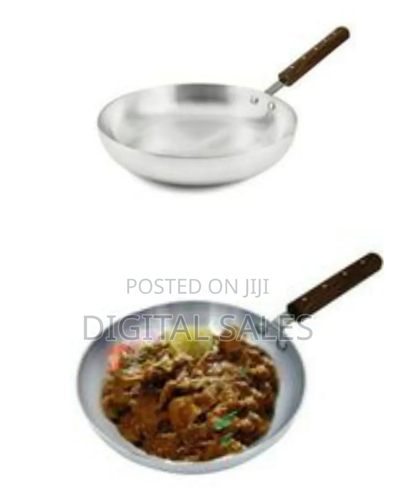 Classic Aluminum Frying Pan With Wooden Handle
