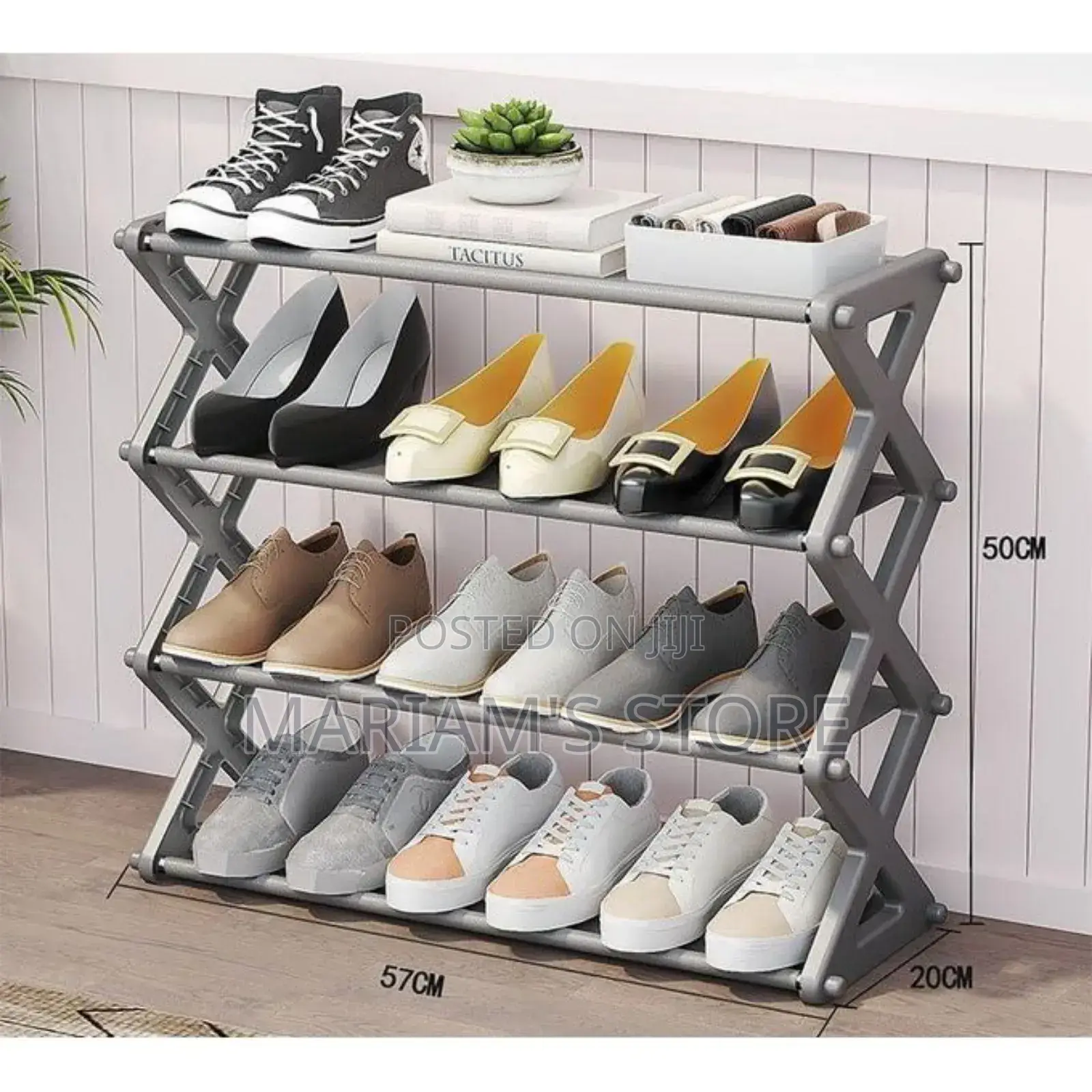 15 Pairs Plastic Foldable Shoe Rack