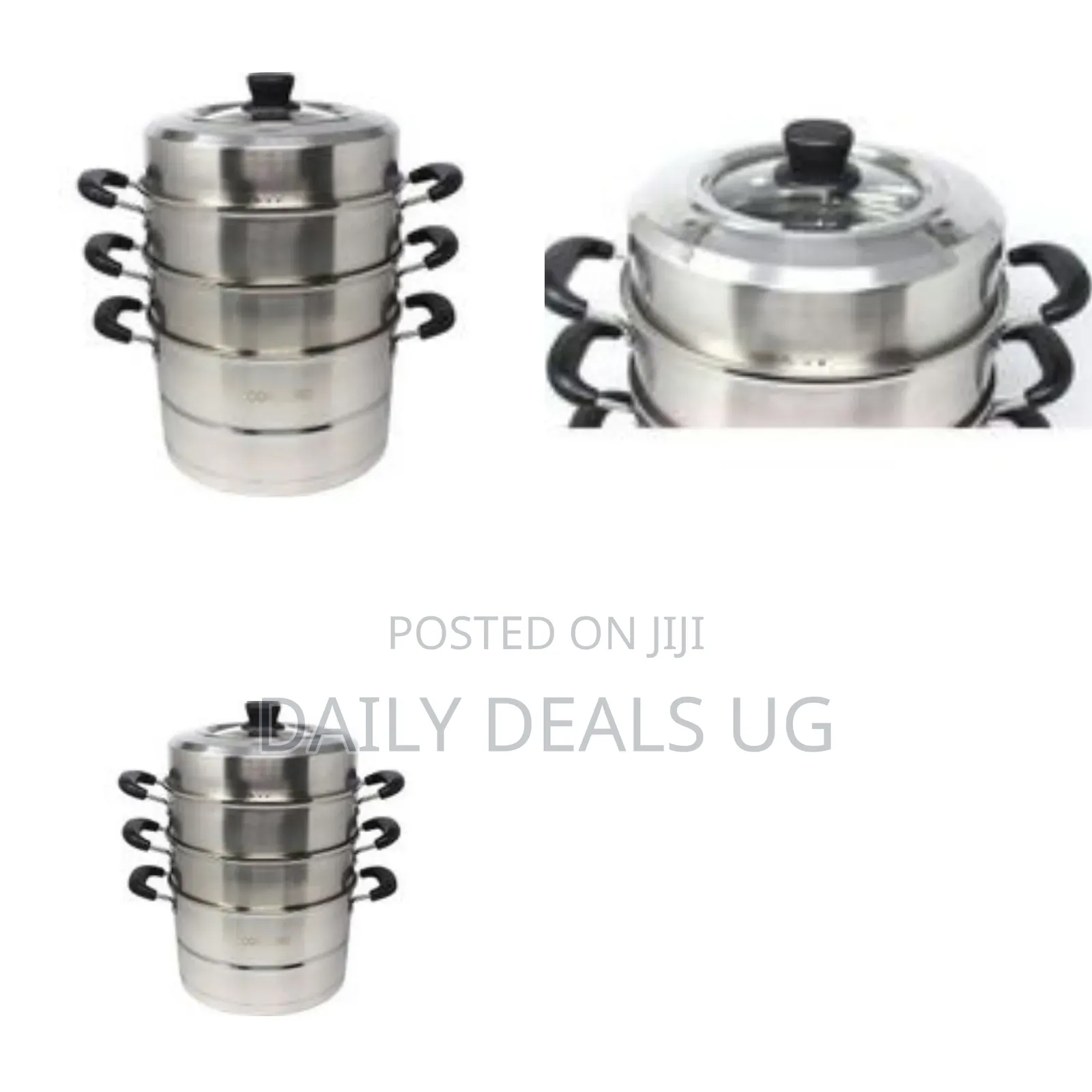 A Multi-Tier Stainless Steel Streamer Pot Set