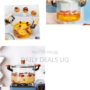 Transparent, Heat-Resistant Borosilicate Glass Cooking Pot