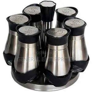 Rotating Spice Rack Set With Six Jars