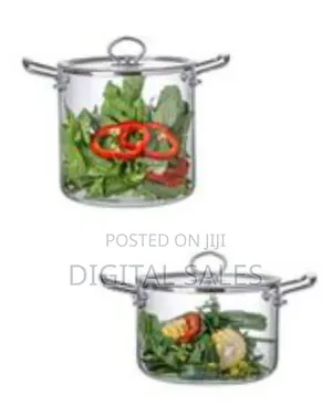 Clear Glass Saucepan / Cooking Pot With Lid