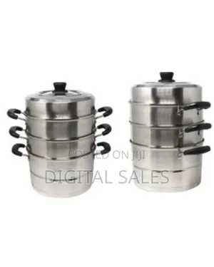 Multi-Tiered Stainless Steel Steamer - Silver
