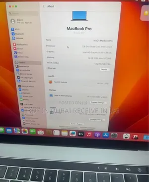 Laptop Apple MacBook Pro 2017 16GB Intel Core I7 HDD+SSD 500GB