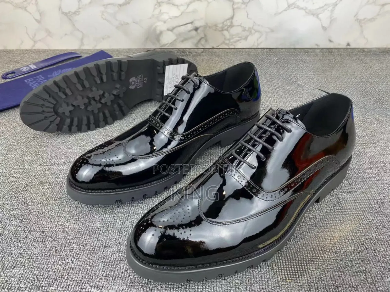 Patent Leather Men's Solid Classic Shoes
