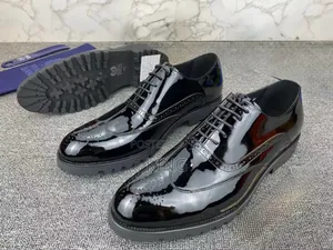 Patent Leather Men's Solid Classic Shoes