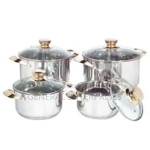 An 8-Piece Stainless Steel Cookware Set