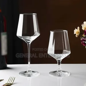 6pcs Set of Hexagon-Shaped Crystal Wine Glasses.