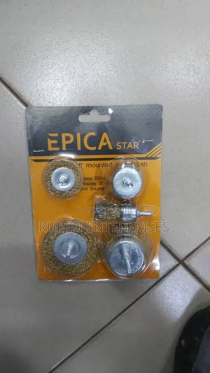 5pc Brass Coated Wire Brush Set For Drills