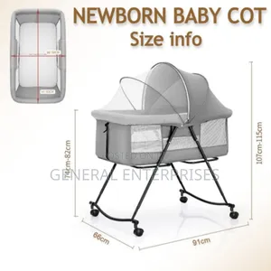 Portable, Height-adjustable Baby Crib Or Cot.