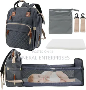 Multifunctional Baby Diaper Bag Backpack With an Travel Bassinet.