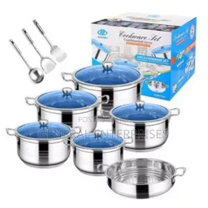 14-Piece Stainless Steel Cookware Set.
