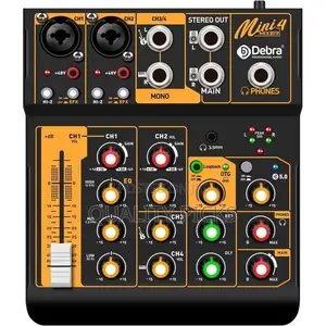 Audio Mixer D Debra Audio Mini4 Portable 4-Channel Dj Mixer