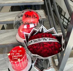 Valentines Packages Red Roses Flowers Balloon and Cake Ribbon 55g