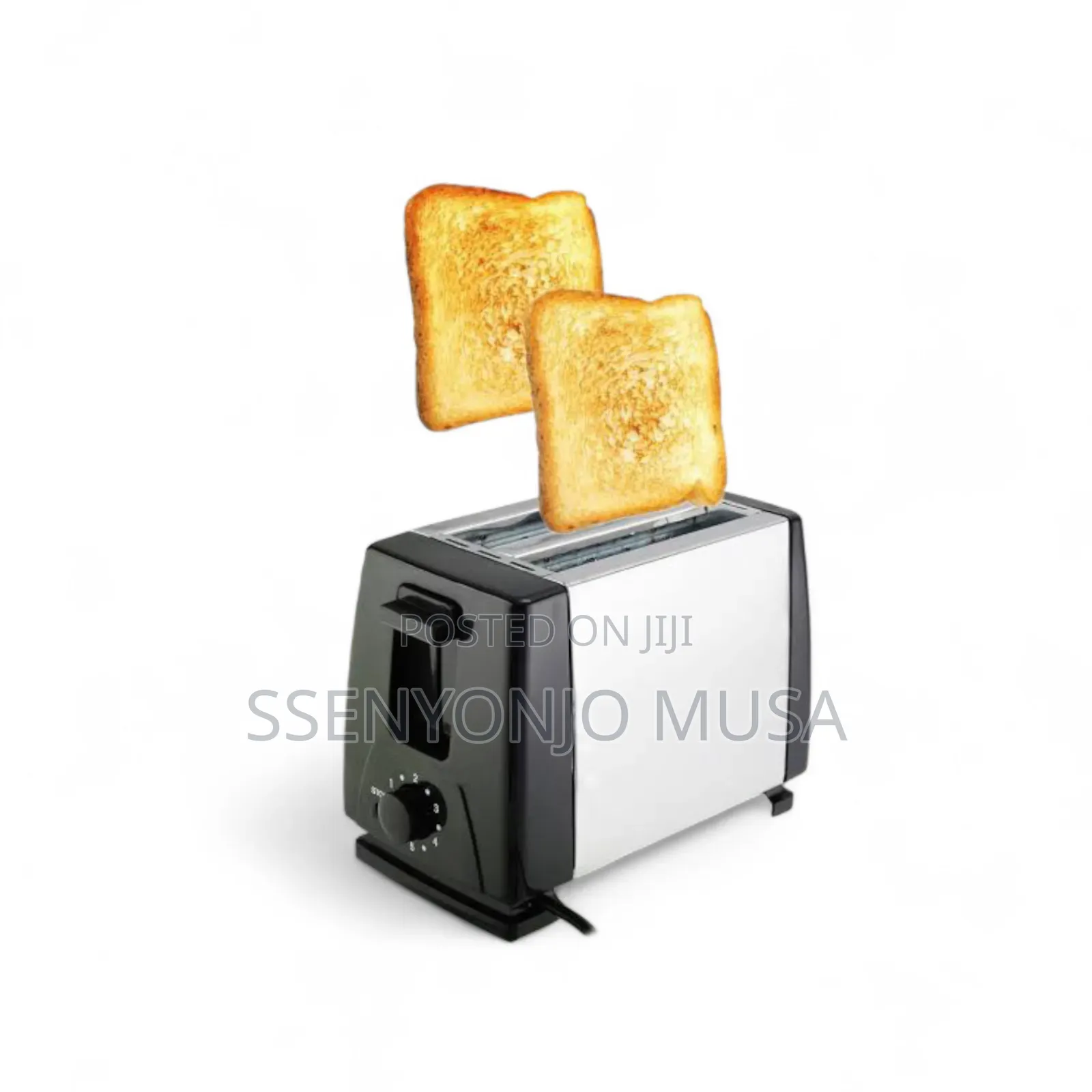 Hoffmans 2 Slice Electric Bread Toaster | 700w Silver Black