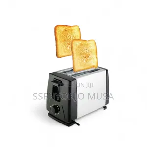 Hoffmans 2 Slice Electric Bread Toaster | 700w Silver Black