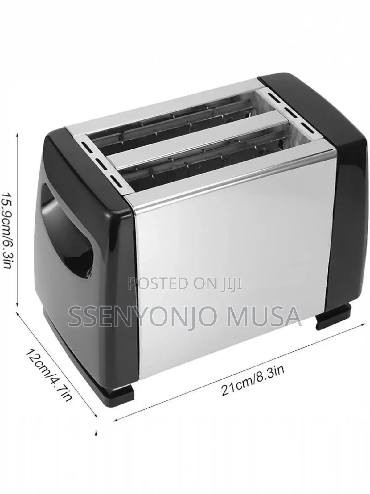 Hoffmans 2 Slice Electric Bread Toaster | 700w Silver Black
