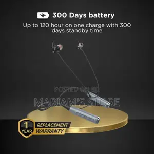 Black Bassband 2 Wireless Bluetooth Neckband With Mic, 120h Playtime