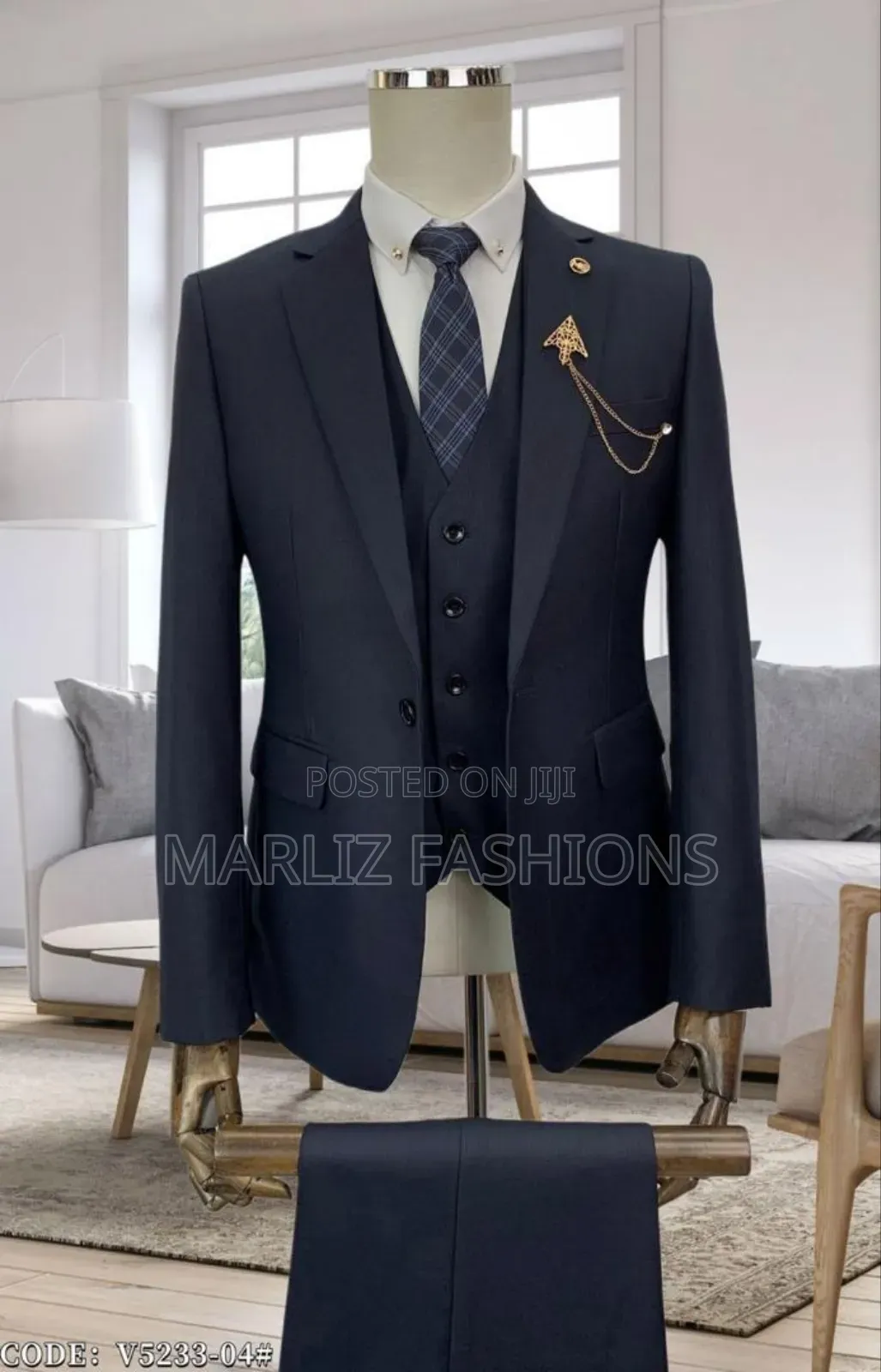 Men's Blue Three Piece Suit