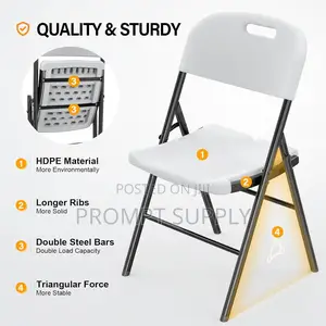 Plastic Foldable Chair With Steelframe for Indoor Outdoor Activities