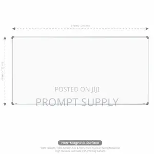 White Board (120x240)Cm With 1 Packet of Markers and Eraser