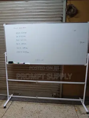 Whiteboard (90x180cm) With Adjustable Stand Plus Markers Eraser
