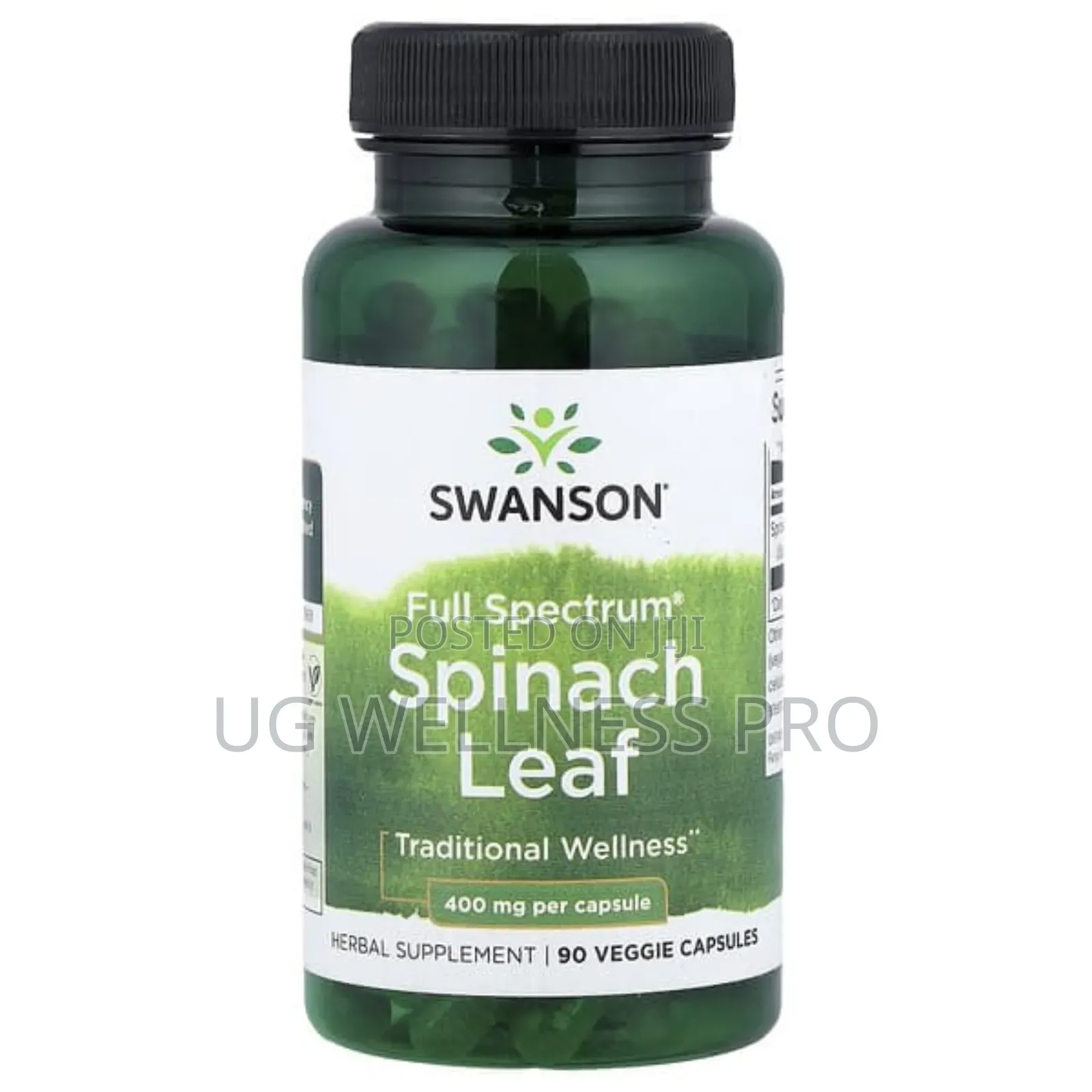 Swanson, Full Spectrum Spinach Leaf, 400 Mg, 90 Veggie Capsules