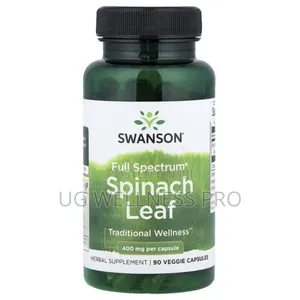 Swanson, Full Spectrum Spinach Leaf, 400 Mg, 90 Veggie Capsules
