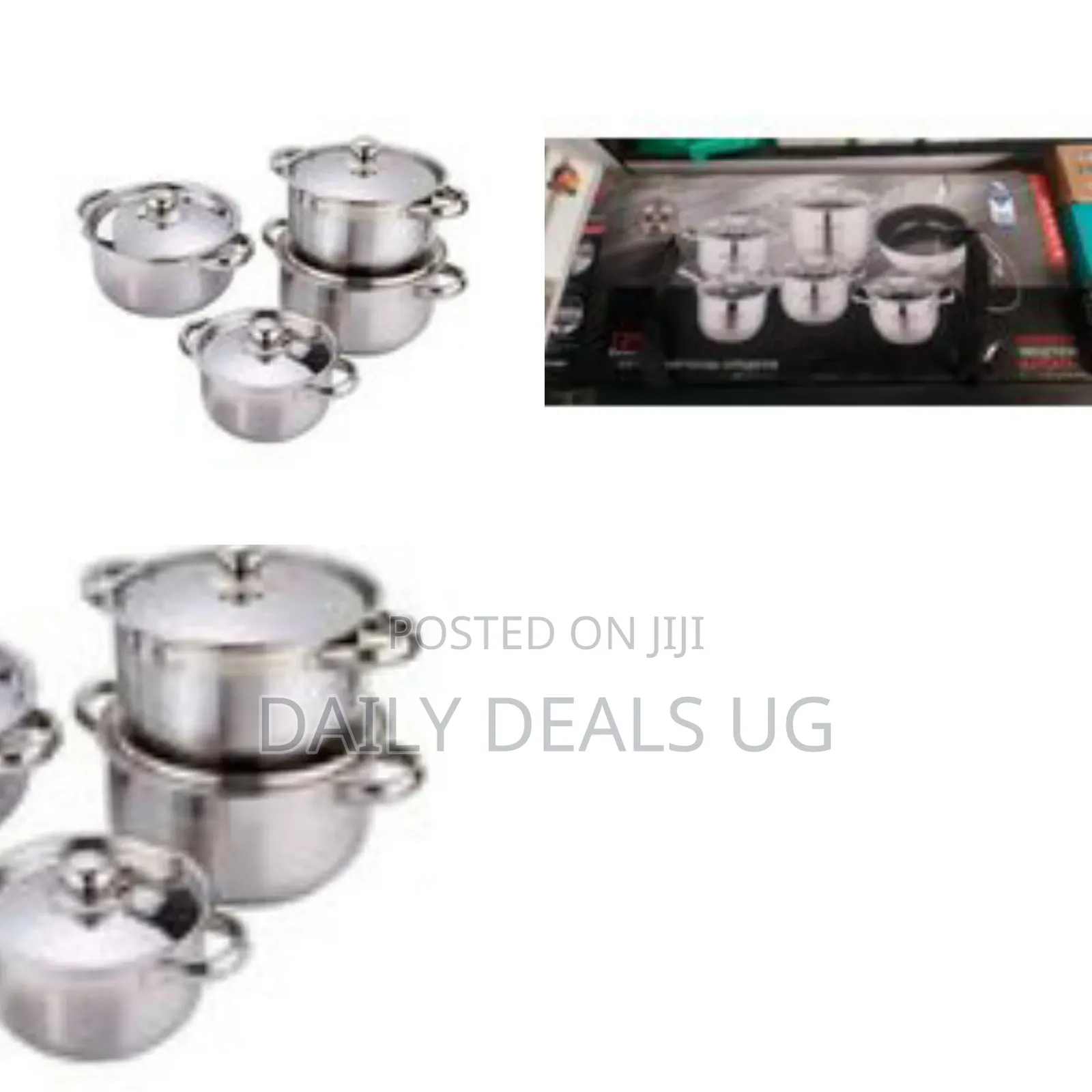 Set of Stainless Steel Cookware Pots and Pans